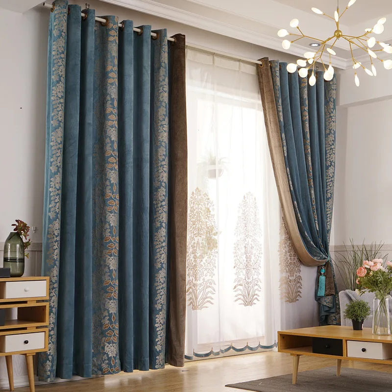 

Luxury Embroidery Tulle Curtains Thickening High Shading Curtains for Living Dining Room Bedroom Tulle Curtains