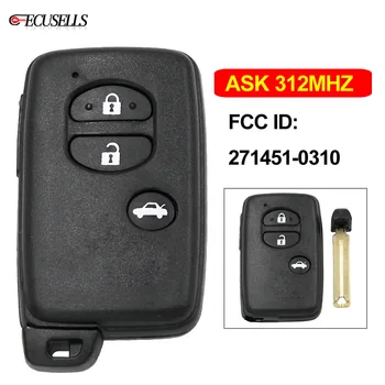 

3 Button Remote Car Key ASK312MHz FCC ID: 271451-0310 TOY48 Uncut Blade With Concave Position for Toyota Europe Mongolia