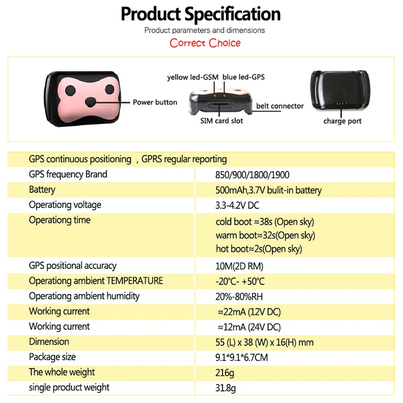 GSM GPS LBS Tracker Анти-потеря Противоугонный Мини GSM локатор для детей собака кошка автомобиль трекер бесплатное приложение платформа отслеживающее устройство