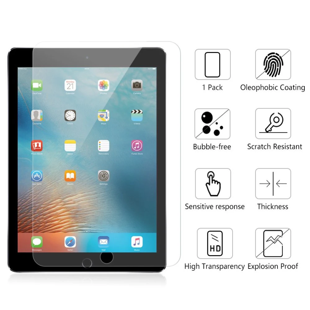 

9H Tempered Glass Screen Protector For Ipad 2/3/4 Air 1/2 Mini 1/2/3/4 For Pro 9.7&10.5 Inch Protective Film For Ipod Touch 4 56