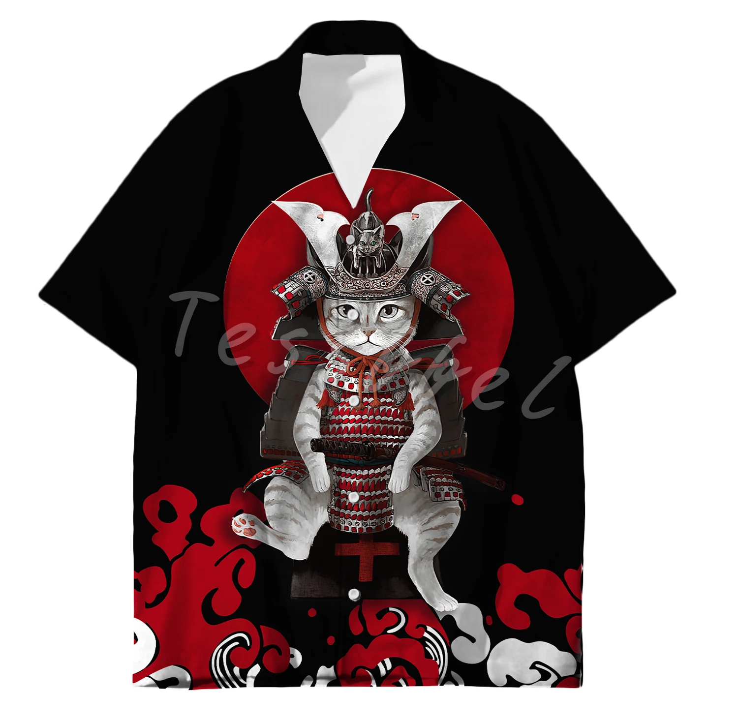 Tessffel Newest Samurai Japan 3D Print Summer Men’s Hawaiian Shirts Fashion Harajuku Tattoo Casual Oversize Streetwear S41