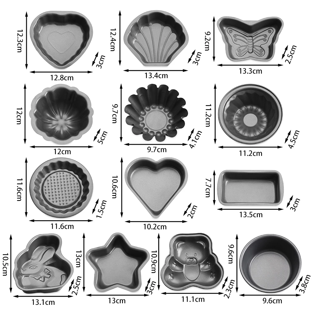 30Pcs/Box Mini Stainless Steel Mould Heart Star Flower Geometric