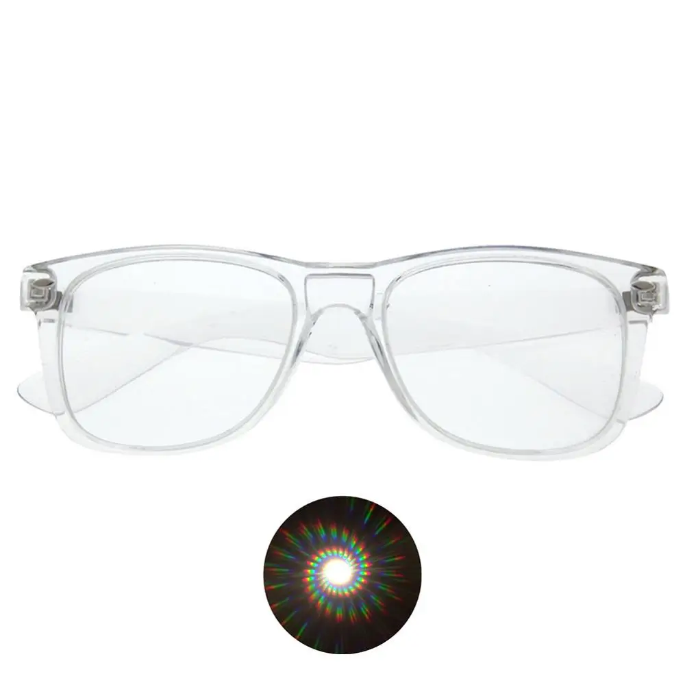1pc Premium Spiral Diffraction 3D Prism Raves Glasses Plastic For Fireworks Display Laser Shows,Rainbow Gratings Glasses Spirals 