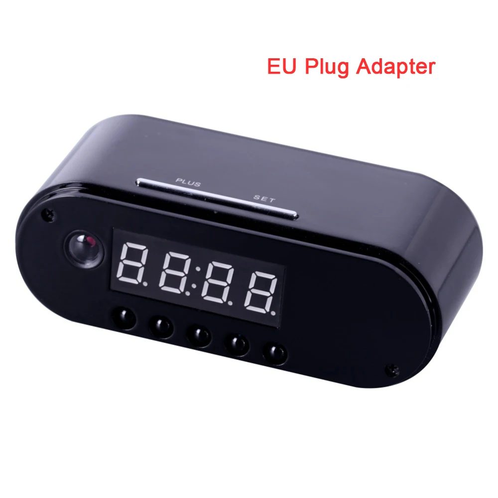 EU 1080P H.264 Table Clock Camera Alarm Setting Mini Camera IR Night Vision Wifi Cam IP Clock Camera Mini DV DVR Camcorder - Цвет: EU