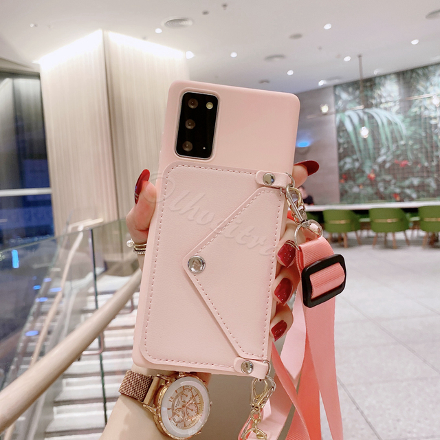 Strap Card Slot Wallet Cover For OnePlus 9 7 Pro 8T 5G 7T 6T One Plus 9 Case Crossbody Lanyard Chain Liquid TPU Fundas