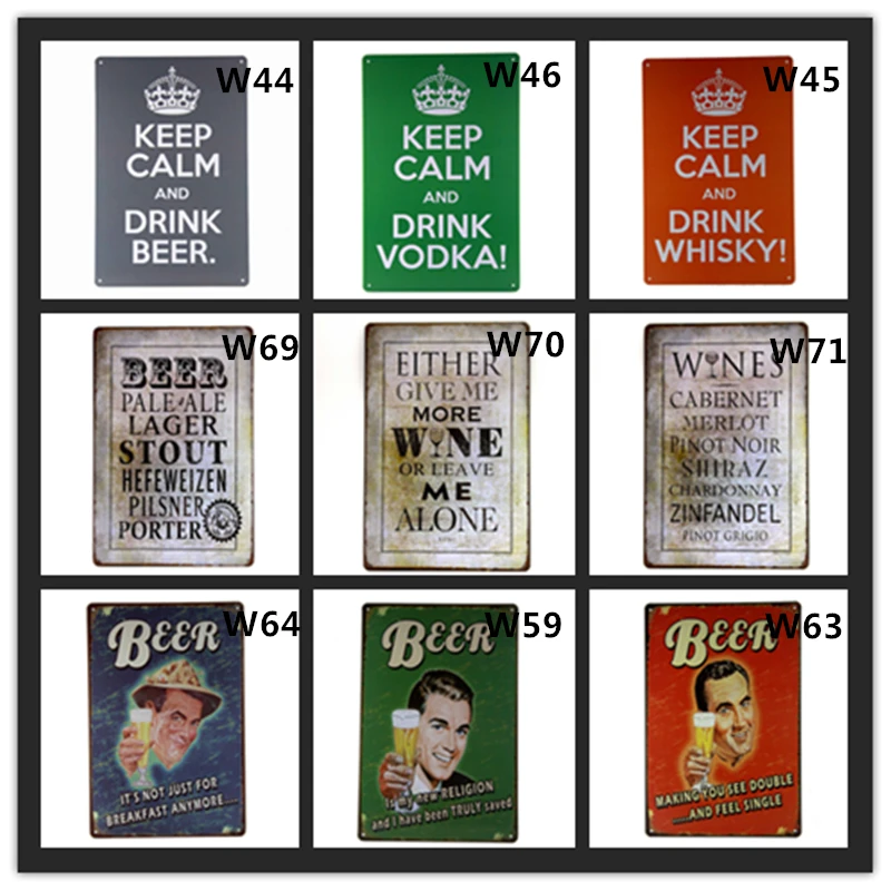 

Vintage Keep Calm Metal Tin Signs Bar Pub Wall Decor Art Wine Beer Poster Man Cave Home Decor Craft Wall Painting