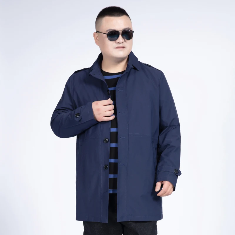 Большой размер Плюс Размер 7xl 8xl весна осень мужской Тренч мужской дизайн Деловой повседневный костюм Тренч куртка ветровка - Цвет: Blue