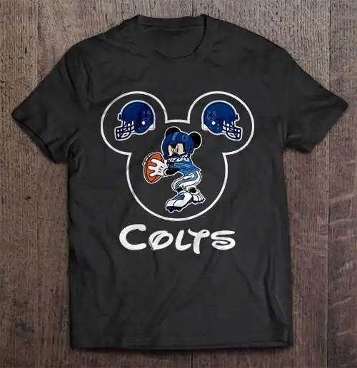 Индианаполис уличная Harajuku хлопок мужская футболка Colts Микки Маус футболки