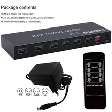 Matriz hdmi 2.0 4x2 4k, matriz hdmi 4x2 com áudio hdmi 2x2 matriz hdmi, interruptor de matriz 4 em 2 divisor 4k 60hz hdcp 2.2