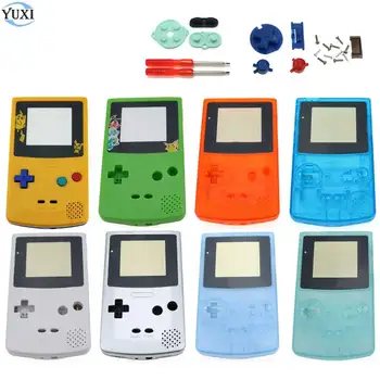 

YuXi Full Housing Shell Cover Replacement for Nintendo Gameboy Color GBC Repair Part game console with screwdriver tools.
