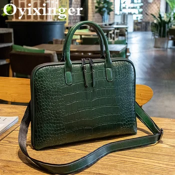 OYIXINGER Genuine Leather Laptop Bag 1