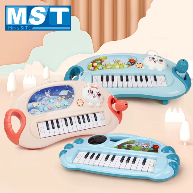 Piano jogo de música órgão eletrônico crianças instrumento abs 7 chaves  portátil presente do bebê dos desenhos animados padrão cedo brinquedo  educacional - AliExpress