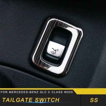 

For Mercedes Benz C Class W205 GLC 2016-2019 Auto Car Inner Tail Gate Trunk Door Button Switch Frame Trim Cover Sticker