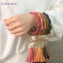 Chaveiro feminino presente silicone na moda simples círculo pulseira moda o sílica gel usar pulseira chaveiro pulseira unissex jóias(China)