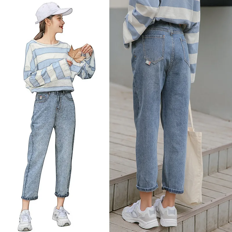 

According to Nalini Video 2019 Spring New Style Versatile Long Hong Kong Style INS Street Casual Jeans Trousers Women's