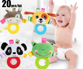 

20Pcs/lot With Plush Baby Toy Rattle Cartoon Lovely Animal Bell Newborn Stroller Baby Toy Hanging Bell Toys