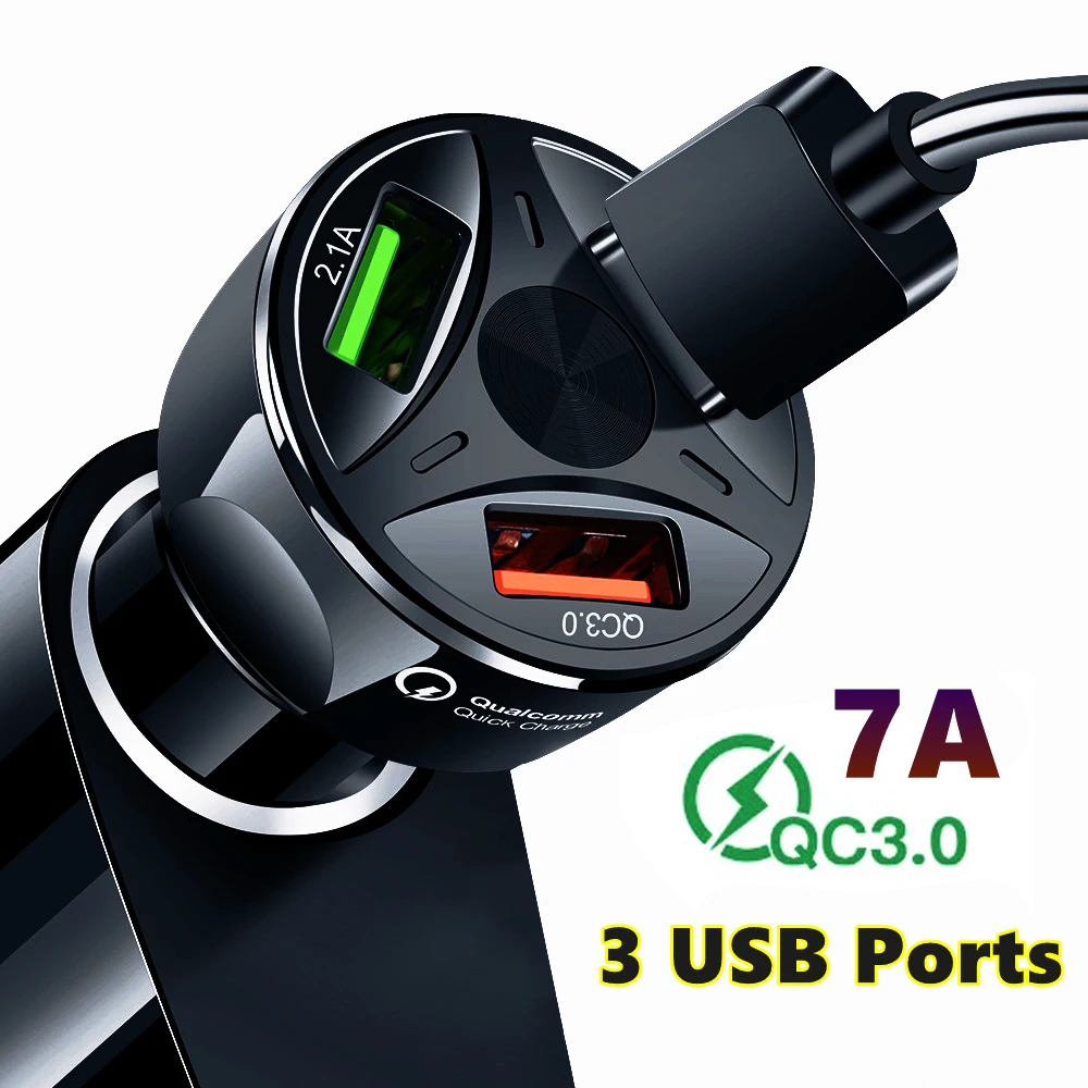 Автомобильное зарядное устройство USB быстрая зарядка 3 порта для Toyota Avensis t25 Corolla