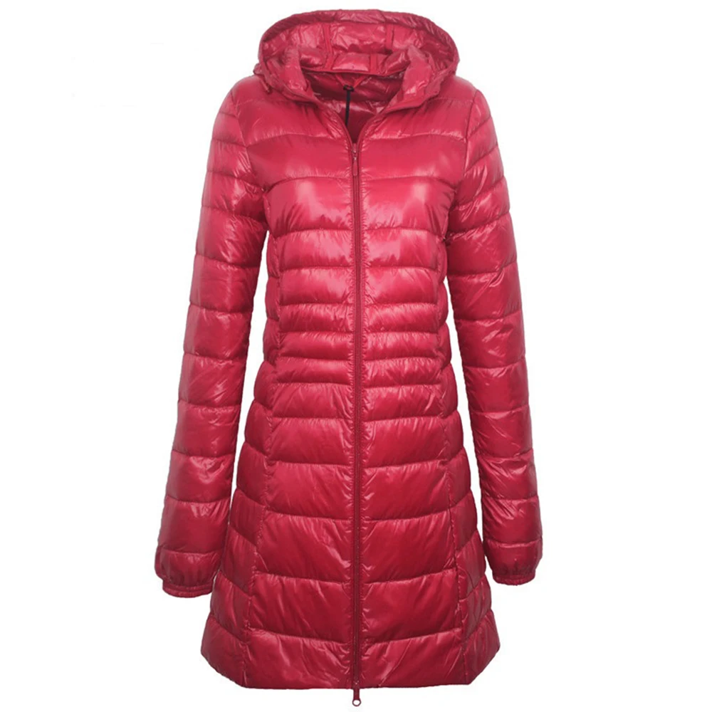 Wipalo, 7XL размера плюс, длинный пуховик, женский зимний ультра легкий пуховик, женский пуховик с капюшоном, пальто для женщин, большие размеры - Цвет: Red Wine