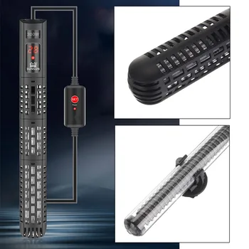 

LED Automatic Aquarium Submersible Heater 50/100/200/300/500W Adjustable Fish Tank Water Heater Heat Rod Safe Efficient