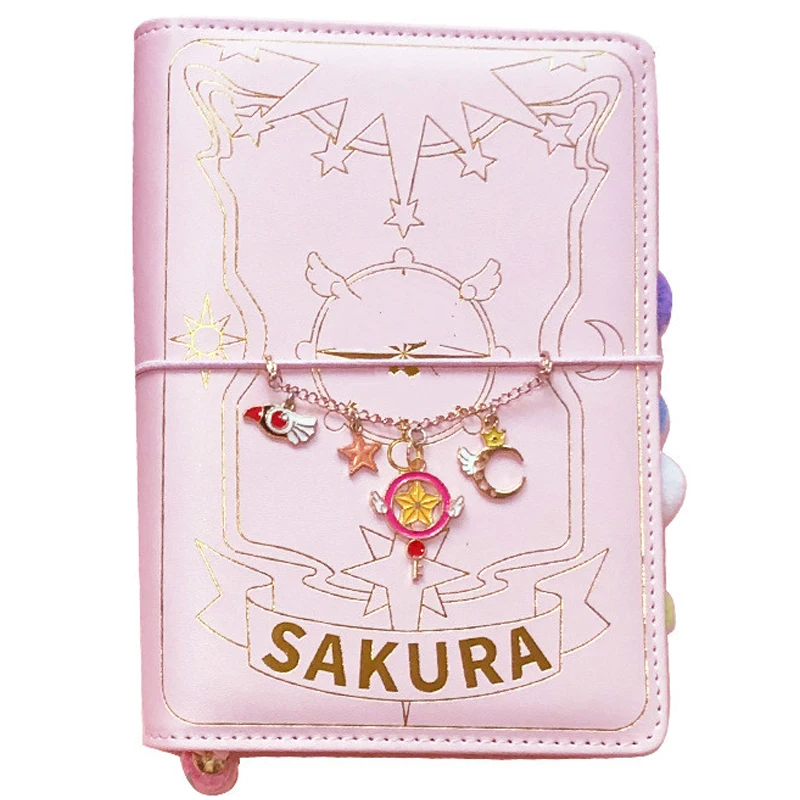 Аниме Дневник Sakura журнал планировщик волшебный блокнот милая кожаная спиральная