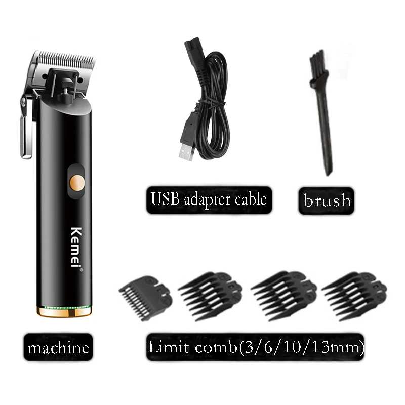 Hair Clipper Kemei Cordless All Metal Hair Clipper Trimmer