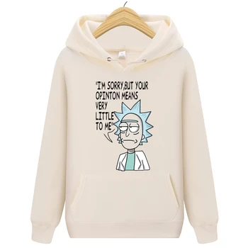 

New Brand Male Hooded Streetwear Hip Hop Men's Hoodies and Hoodies Rick Morty Hoodies Pullover Hooded Clothing