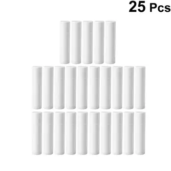 

25pcs 5g Empty Plastic Lip Balm Tubes Containers Lip Gloss Storage Container (White)