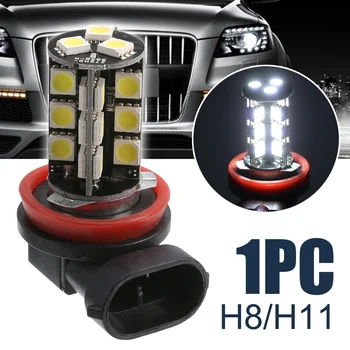 

1pc White H8/H11 5050 27 SMD LED Canbus No Error Car Head light Fog Light Driving Bulb DC 12V Supper Bright White Lamp