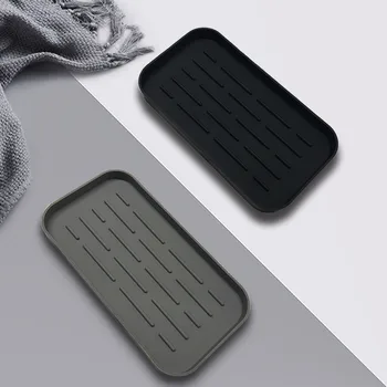 

Silicone drain tray Bar Silicone Drain Pad Drying Mat Dish Kitchen Thick Counter Deep Grooves Dry ribbed design Kitchen tray