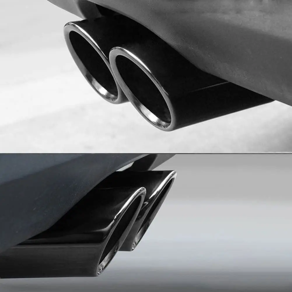 Black Coated Polished Finish Stainless Steel Car Exhaust Muffler Tip Pipe Compatible VW Volkswagen JETTA /SAGITAR/ POLO/ GOLF 7 exhaust muffler tip exhaust trim pipe