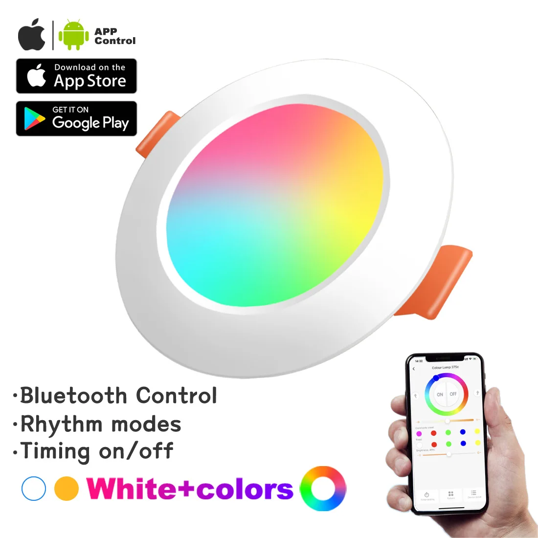 Светодиодный точечный светильник с Bluetooth 7 Вт умный дом Изменение RGB потолочный 110
