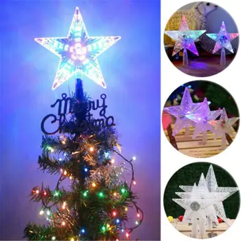 

Christmas Tree Top Light Waterproof Color Changing Five-Pointed Star Lights Wedding Romantic Atmosphere Decorative Lights