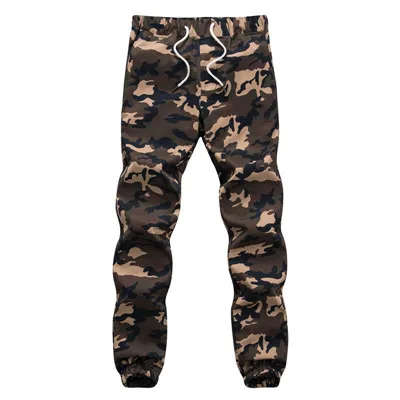 EM143-Khaki Камуфляжные брюки карго для мужчин, осень, брюки-шаровары для бега, мужские камуфляжные свободные удобные тактические военные брюки - Цвет: EM143-Khaki