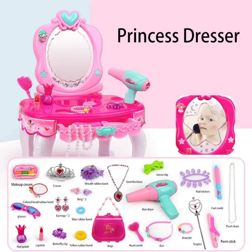 

2020 NEW Makeup Table Set Dresser Toys Set Pretend Play Toy With Lighting Perfect Gift For Girls