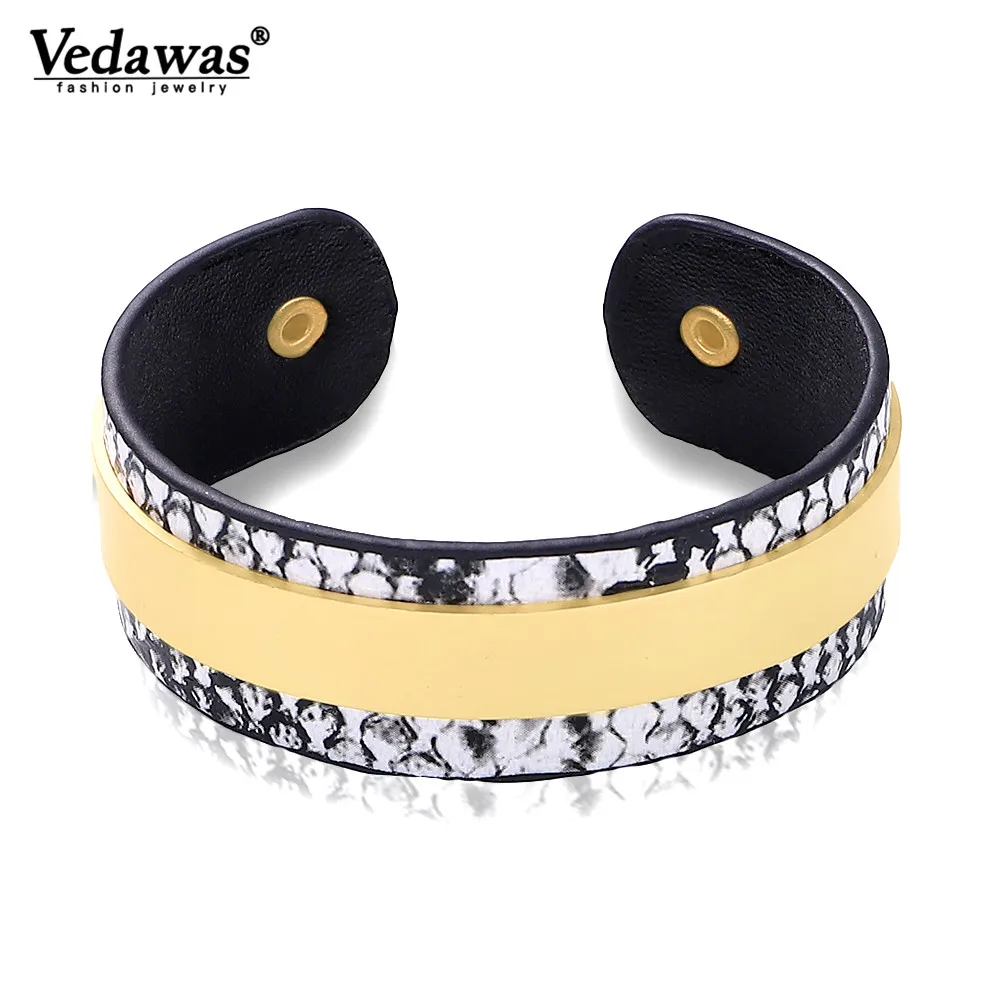 

Vedawas Bangle Bracelets for Women Imitation Snake Print Handmade Bracelet Female Wedding Party Gifts Accessories xg3286