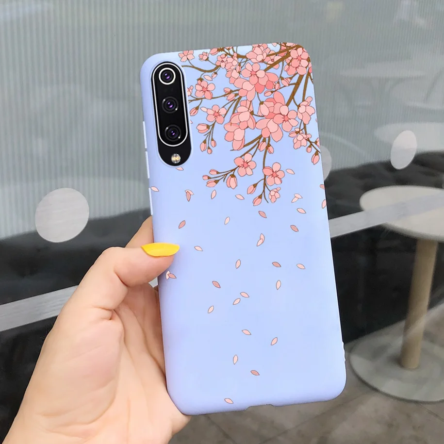 For Xiaomi Mi 9 SE Case New Liquid Silicone Matte Soft Lavender Flowers Protection Cover For Xiaomi Mi 9 Lite Mi9 SE Phone Cases iphone waterproof bag