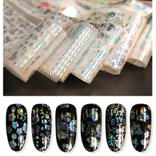 8 шт. Голографическая фольга для ногтей цветные наклейки Переводные Звездные наклейки Слайдеры для украшения ногтей инструменты для маникюра
