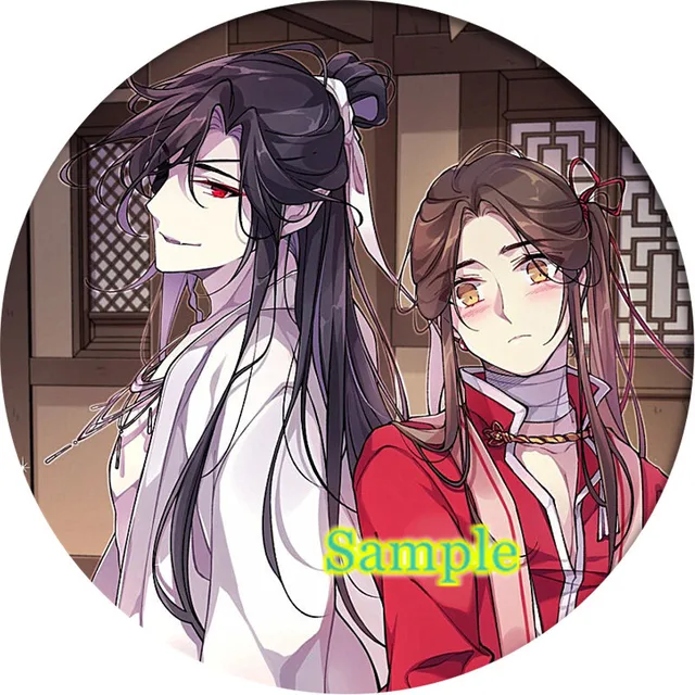 Cartoon tian guan ci fu Hua Cheng Xie Lian Cosplay Badge Brooch Pin Anime Accessories For Clothes Backpack Decoration gift Pink