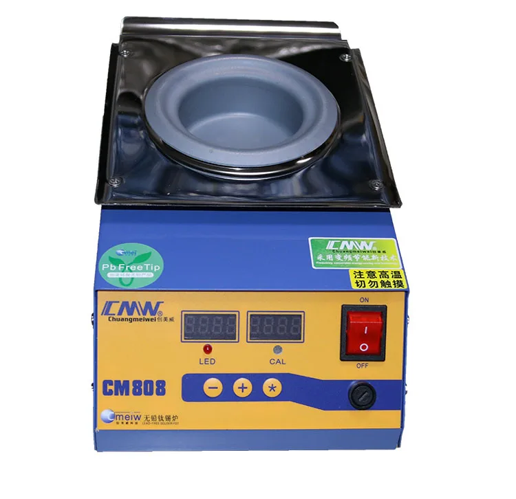 CM-808 Round high temperature lead free soldering pot titanium solder furnace tin melting digital display 220V 110V 0-600C 400W