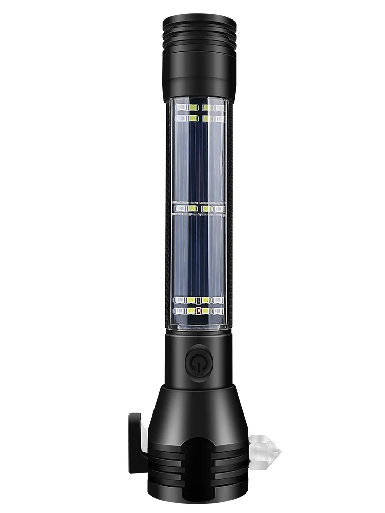 

Car Flashlight Strong Light Self Rescue Black Tactical Flashlight Rechargeable Aluminum Alloy Lanterna Daily Supplies EB50SD