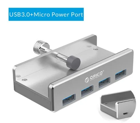 MH4PU-P ORICO usb-хаб алюминиевый внешний 4 порта USB 3,0 Usb разветвитель с 10-30 мм регулируемым зажимом для Macbook Air ноутбук ПК Компьютерные концентраторы - Цвет: MH4PU-P