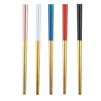 

1 Pair Stainless Steel Chopsticks Metal Chop Sticks Tableware Silver Gold Multicolor Wedding Party Festival Occasions