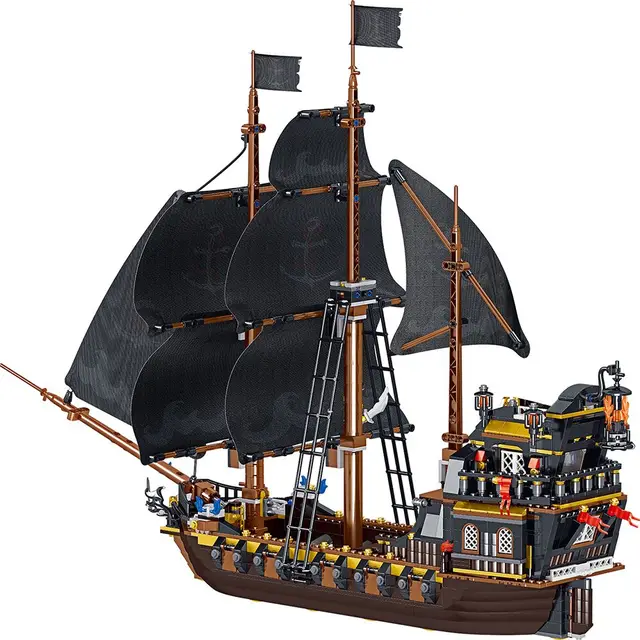 Kids Toys Ship Pirate Model MOC Bricks The Eternity Pirates Boats Building Blocks Ideas Series Boat Bricks Boys Birthday Gifts 1