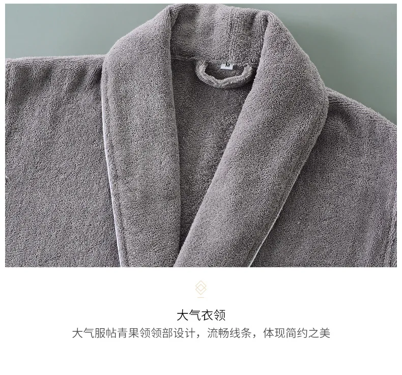 Мужской зимний махровый халат, Теплый Мягкий банный Халат с капюшоном, мужской серый белый кимоно, длинный халат, осень
