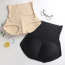 Женские трусики, утолщенные женские трусики с высокой талией, сексуальные трусики с подкладкой, нейлоновое нижнее белье, цельные бесшовные трусики для ягодиц