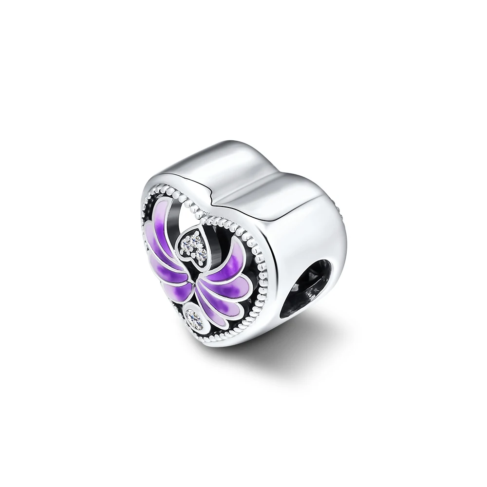 CKK Angel Wing Heart Shape Charms Fits Original Bracelet Argent 925 Sterling Silver Metal Beads for Jewelry Making perles