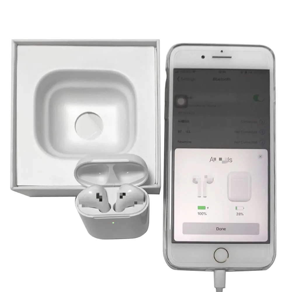 

1:1 Original for Airpds Bluetooth Earphone 5.0 Super Bass Headset Wireless Pop Up Earbuds with Charging Box for iPhone IOS