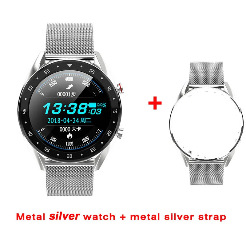 Greentiger ЭКГ+ PPG HRV Bluetooth L7 Смарт часы для мужчин IP68 водонепроницаемый монитор сердечного ритма кровяного давления Smartwatch VS L5 L8 - Цвет: silver add silver