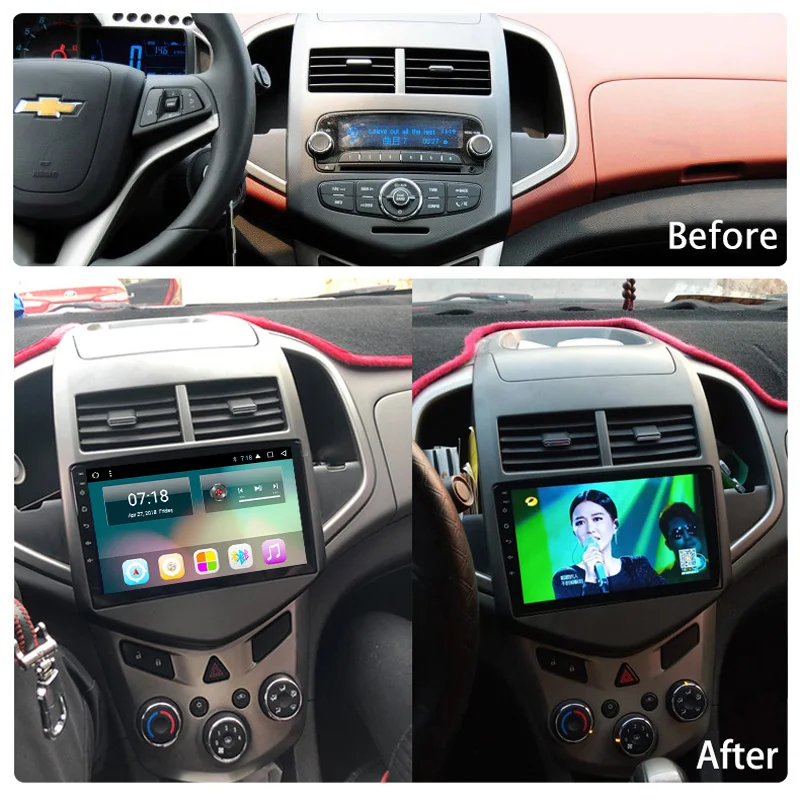 Excellent 2G RAM 32G ROM 9 inch android 8.1 car dvd multimedia gps navigation system for Chevrolet Aveo/Sonic 2011-2013 2