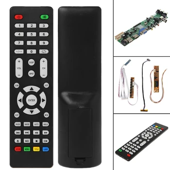 

V56 V59 Universal LCD Driver Board DVB-T2 TV Board+7 Key Switch+IR+1 Lamp Inverter+LVDS Cable Kit 3663